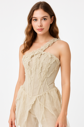 Bony Tattered Corset Top - L/XL, Perfect for Halloween